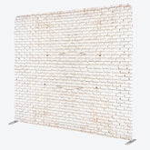 Lofaris White Old Style Brick Wall Square Tension Backdrop